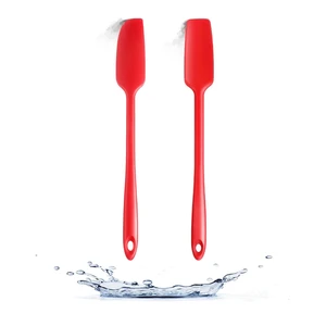 2-pack Jar Spatula Long Handle Silicone Kitchen Scraper Spatula Non-Stick Rubber Scraper for Jars, Cooking Baking Stirring Mixing (Red) 2-pack Jar Spatula Long Handle Silicone Kitchen Scraper Spatula Non-Stick Rubber Scraper for Jars, Cooking Baking Stirring Mixing (Red)
