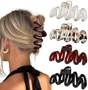 Claw Clips for Women 4Pcs Wavy Hair Clips for Thick Hair Non Slip Hair Clip Claw for Women's Hair Cute Hair Accessories Claw Clips for Women 4Pcs Wavy Hair Clips for Thick Hair Non Slip Hair Clip Claw for Women's Hair Cute Hair Accessories