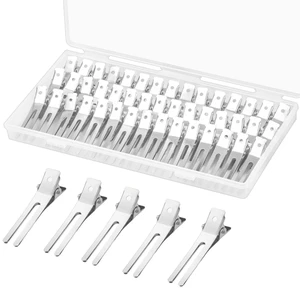 60Pcs Double Prong Pin Curl Clips, 1.8 inch Duck Billed Hair Clips | Silver Duckbill Curl Clips for Styling Sectioning, Alligator Hair Clips with Storge Case for Makeup, Hair Salon, Barber, DIY 60Pcs Double Prong Pin Curl Clips, 1.8 inch Duck Billed Hair Clips | Silver Duckbill Curl Clips for Styling Sectioning, Alligator Hair Clips with Storge Case for Makeup, Hair Salon, Barber, DIY