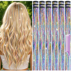 Hair Tinsel Clip in Pack of 18 Pcs Whimsical Rainbow Hair Accessories | 22 Inch Glitter Fairy Hair Tinsel Kit for Women Girls Tinsel Hair Extensions for Party Gatherings Festival Hair Tinsel Clip in Pack of 18 Pcs Whimsical Rainbow Hair Accessories | 22 Inch Glitter Fairy Hair Tinsel Kit for Women Girls Tinsel Hair Extensions for Party Gatherings Festival