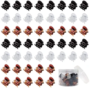 50 PCS Mini Hair Claw Clips Bangs Strong Grip Multifunction Clamp Clips. (Black + Transparent white + brown) 50 PCS Mini Hair Claw Clips Bangs Strong Grip Multifunction Clamp Clips. (Black + Transparent white + brown)