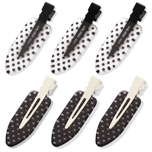 6 Pack Creaseless Hair Clips for Women - No Bend No Crease Hair Clips for Styling, Makeup, Washing Face, Bangs | Classic Polka Dot Flat No Dent Alligator Clips for Salon & Home (Black & White) 6 Pack Creaseless Hair Clips for Women - No Bend No Crease Hair Clips for Styling, Makeup, Washing Face, Bangs | Classic Polka Dot Flat No Dent Alligator Clips for Salon & Home (Black & White)