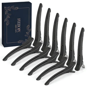 12 Pack 4.3 Inch Hair Sectioning Clips for Salon Styling | Creaseless Non Slip Silicone Lined Hair Clamps, Long Styling Clips for Hair Cutting, Blow Drying & Curling Rollers 12 Pack 4.3 Inch Hair Sectioning Clips for Salon Styling | Creaseless Non Slip Silicone Lined Hair Clamps, Long Styling Clips for Hair Cutting, Blow Drying & Curling Rollers