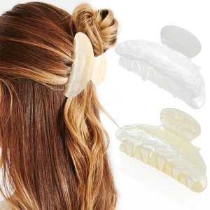 Acrylic Claw Clips White Hair Clips Medium Claw Clips Hair Accessories for Women and Girls (Pack of 2) (d-white&beige) Acrylic Claw Clips White Hair Clips Medium Claw Clips Hair Accessories for Women and Girls (Pack of 2) (d-white&beige)