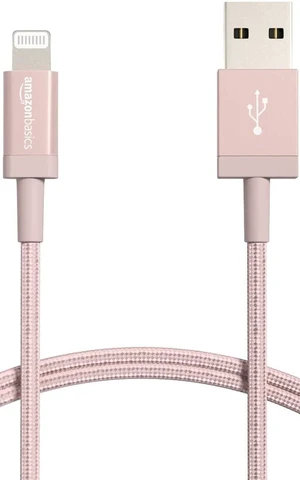 USB-A to Lightning Charger Cable, Nylon Braided Cord, MFi Certified for Apple iPhone 14 13 12 11 X Xs Pro, Pro Max, Plus, iPad, 10,000 Bend Lifespan, High Speed Transfer, 6ft, Rose Gold USB-A to Lightning Charger Cable, Nylon Braided Cord, MFi Certified for Apple iPhone 14 13 12 11 X Xs Pro, Pro Max, Plus, iPad, 10,000 Bend Lifespan, High Speed Transfer, 6ft, Rose Gold