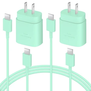 USB C Charger 25W Type C Charger Fast Charging Android Charger Block | for Galaxy S26 Ultra/S26/S26+/S25 Ultra/S25/24 Ultra/S24/S23 Ultra/S22 Ultra with 6 FT Long Phone Charger USB C Cord-Green USB C Charger 25W Type C Charger Fast Charging Android Charger Block | for Galaxy S26 Ultra/S26/S26+/S25 Ultra/S25/24 Ultra/S24/S23 Ultra/S22 Ultra with 6 FT Long Phone Charger USB C Cord-Green