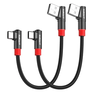 6 inch/0.15M Right Angle USB C to A Cable 2Pack, 3A Short 90 Degree USB to USBC Fast Charging Data Transfer Cord Nylon Braided for iPhone 17 16 15 Pro/Pro Max/Plus Samsung Galaxy S24/S23, iPad 6 inch/0.15M Right Angle USB C to A Cable 2Pack, 3A Short 90 Degree USB to USBC Fast Charging Data Transfer Cord Nylon Braided for iPhone 17 16 15 Pro/Pro Max/Plus Samsung Galaxy S24/S23, iPad