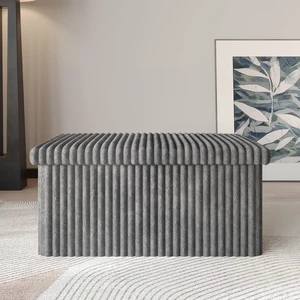 HMD Florence 30" Upholstered Storage Bench with Folding Design, Hidden Storage & Cushioned Seat HMD Florence 30" Upholstered Storage Bench with Folding Design, Hidden Storage & Cushioned Seat