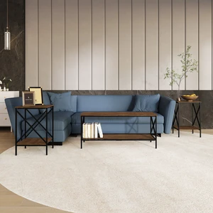 HMD Chanute 3-Piece Coffee Table Set with Wood-Look Tops and X-Frame Design, Brown, Easy Assembly HMD Chanute 3-Piece Coffee Table Set with Wood-Look Tops and X-Frame Design, Brown, Easy Assembly