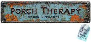Country-Style "Porch Healing" Metal Sign Vintage Tin Retro Wall Decor 4x16 Inch Rustic Hanging Plaque for Home Bar Kitchen Garage Farmhouse Bedroom Office Indoor Outdoor Decorative Gift(1pc) Country-Style "Porch Healing" Metal Sign Vintage Tin Retro Wall Decor 4x16 Inch Rustic Hanging Plaque for Home Bar Kitchen Garage Farmhouse Bedroom Office Indoor Outdoor Decorative Gift(1pc)