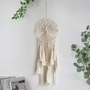 Hangable Macrame Dream Catcher Wall Hanging - Boho Large Green Tree of Life Ornament, Handmade Tassel Feather Decor, Natural Cotton Fringe Pouch, Modern Chic Home Decor Items Hangable Macrame Dream Catcher Wall Hanging - Boho Large Green Tree of Life Ornament, Handmade Tassel Feather Decor, Natural Cotton Fringe Pouch, Modern Chic Home Decor Items