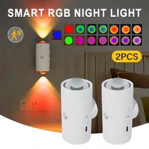 Generic Brand LED Motion Sensor Night Light 7 Colors Rechargeable Battery Stair Light Wireless Magnetic Wall Lamp Cordless LED Wall Night Lights for Steps Bedroom Hallway Courtyard Holiday Decor 2-Pac Generic Brand LED Motion Sensor Night Light 7 Colors Rechargeable Battery Stair Light Wireless Magnetic Wall Lamp Cordless LED Wall Night Lights for Steps Bedroom Hallway Courtyard Holiday Decor 2-Pac