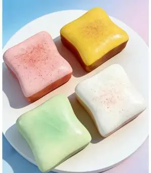 Generic Brand Super Soft Realistic Toast Shaped Squeeze Foam Food Squeeze for Stress Relief Sensory Fidget Decompression Squishy for Adults (Pink,Yellow,White,Green) Generic Brand Super Soft Realistic Toast Shaped Squeeze Foam Food Squeeze for Stress Relief Sensory Fidget Decompression Squishy for Adults (Pink,Yellow,White,Green)