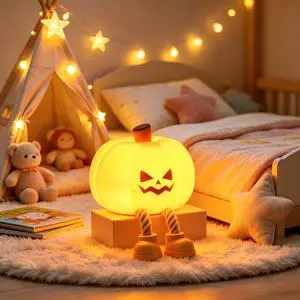 Generic Brand Pumpkin Night Light Silicone Rechargeable Touch Dimmable Halloween Lamp Nursery Nightlight Festival Decor Gifts for Women and Kids Generic Brand Pumpkin Night Light Silicone Rechargeable Touch Dimmable Halloween Lamp Nursery Nightlight Festival Decor Gifts for Women and Kids