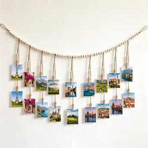 GenericBrd Photo Hanging Display Wall Decor, Photo String With 18 Wooden Clips For Show Happy Moments, For Bedroom Living Room Home Study Baby Room Dormitory Teen Girls Gifts GenericBrd Photo Hanging Display Wall Decor, Photo String With 18 Wooden Clips For Show Happy Moments, For Bedroom Living Room Home Study Baby Room Dormitory Teen Girls Gifts