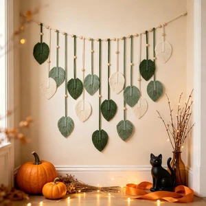 Generic Brand Large Macrame Wall Hanging Boho Leaf Tapestry Handmade Cotton Woven Feather Art Decor for Nursery, Bedroom, Living Room, Office, Includes Photo Clip, 29"x51", 1 Pack Generic Brand Large Macrame Wall Hanging Boho Leaf Tapestry Handmade Cotton Woven Feather Art Decor for Nursery, Bedroom, Living Room, Office, Includes Photo Clip, 29"x51", 1 Pack