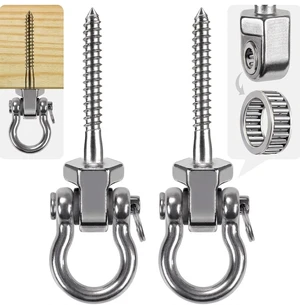 Heavy Duty Swing Hanger with Bearings, 2 Pack Porch Swing Hardware | 304 Stainless Steel, Smooth Quiet Rotation, Supports Up to 1500LB, Ideal for Porch Swings, Hammocks and Playground Swings Heavy Duty Swing Hanger with Bearings, 2 Pack Porch Swing Hardware | 304 Stainless Steel, Smooth Quiet Rotation, Supports Up to 1500LB, Ideal for Porch Swings, Hammocks and Playground Swings