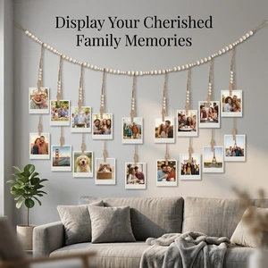 Photo Hanging Display Wall Decor, Photo String With 18 Wooden Clips For Show Happy Moments, For Bedroom Living Room Home Study Baby Room Dormitory Teen Girls Gifts Photo Hanging Display Wall Decor, Photo String With 18 Wooden Clips For Show Happy Moments, For Bedroom Living Room Home Study Baby Room Dormitory Teen Girls Gifts