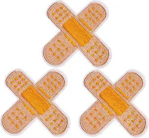 U-Sky Sew or Iron on Embroidered Patches | Creative Cross-Shaped Band-Aid Design with Orange Center | Whimsical First Aid Theme | DIY Enthusiasts | Clothing Bags Accessories | 2.6"x2.6" 3PCs Pack U-Sky Sew or Iron on Embroidered Patches | Creative Cross-Shaped Band-Aid Design with Orange Center | Whimsical First Aid Theme | DIY Enthusiasts | Clothing Bags Accessories | 2.6"x2.6" 3PCs Pack