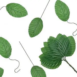 50Pcs Artificial Silk Leaf, Fabric Floral Fake Wire Crafts Leaves 50Pcs Artificial Silk Leaf, Fabric Floral Fake Wire Crafts Leaves