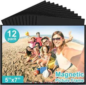 Vivinin 12 Pack Magnetic Picture Frames, 5x7 inches, Black, Extra-Strong Magnetic, Reusable, Waterproof & Dustproof Vivinin 12 Pack Magnetic Picture Frames, 5x7 inches, Black, Extra-Strong Magnetic, Reusable, Waterproof & Dustproof