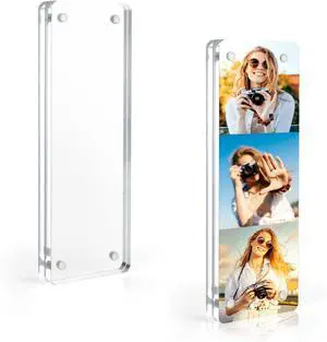 Vowcarol Photo Booth Frame 2x6 Picture Frame, Clear Acrylic Frame, Strong Magnetic 2x6 Acrylic Picture Frames, Free Standing Desktop Display- 1 Pack Vowcarol Photo Booth Frame 2x6 Picture Frame, Clear Acrylic Frame, Strong Magnetic 2x6 Acrylic Picture Frames, Free Standing Desktop Display- 1 Pack