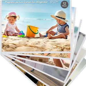 vivinin Picture Frame, 12 Pack 5x7 Magnetic, White Border, Reusable, Waterproof, Perfect Display Frame vivinin Picture Frame, 12 Pack 5x7 Magnetic, White Border, Reusable, Waterproof, Perfect Display Frame