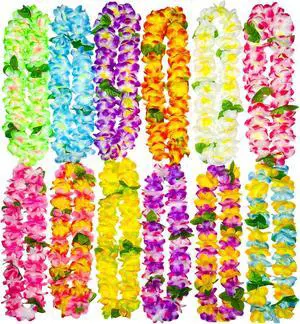 GoodUping 12 Counts Thickened Hawaiian Leis, Perfect Luau Party Supplies for Summer Beach Vacations, Essential Party Decorations for Birthday, Graduation, and Wedding Celebrations GoodUping 12 Counts Thickened Hawaiian Leis, Perfect Luau Party Supplies for Summer Beach Vacations, Essential Party Decorations for Birthday, Graduation, and Wedding Celebrations