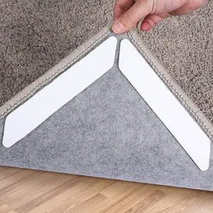 Rug Tape,16 Pcs Dual Sided Washable Removable Rug Stopper for Area Rug, Non Slip Adhesive Prevent Curl for Hardwood Floors and Carpet Corners Rug Tape,16 Pcs Dual Sided Washable Removable Rug Stopper for Area Rug, Non Slip Adhesive Prevent Curl for Hardwood Floors and Carpet Corners