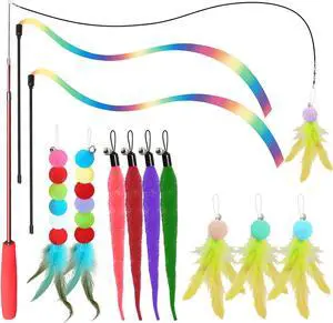 Cat Toys for Indoor Cats, 13 Packs Interactive Cat Wand Toy Set Cat Toys for Indoor Cats, 13 Packs Interactive Cat Wand Toy Set