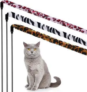Sumind 3 Pieces Jungle Cat Wand Toys,Leopard Color Sumind 3 Pieces Jungle Cat Wand Toys,Leopard Color