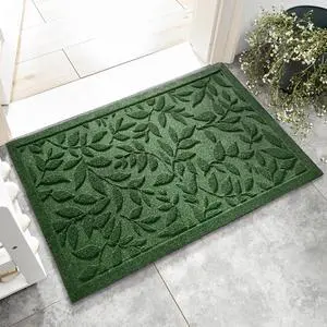 Green Leaves Outdoor Indoor Entrance Door mat, Absorbent Durable Heavy Duty Welcome Front Door Mat,Thick Natural Rubber Back,Easy Clean Entryway Mat 17x30 Inch, Low Profile Green Leaves Outdoor Indoor Entrance Door mat, Absorbent Durable Heavy Duty Welcome Front Door Mat,Thick Natural Rubber Back,Easy Clean Entryway Mat 17x30 Inch, Low Profile