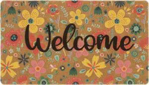 Spring Welcome-Doormat-Front Door-Florals-Outdoor Entrance Decor Door-Mats Spring Welcome-Doormat-Front Door-Florals-Outdoor Entrance Decor Door-Mats