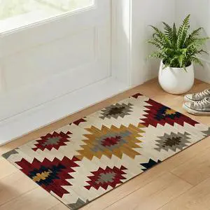 Artoid Mode Non Slip Washable Diamond Pattern Retro Doormat, Home Decor Absorbent Natural Rubber Back Home Decor Door Mat Floor Mat 17x29 Inch Artoid Mode Non Slip Washable Diamond Pattern Retro Doormat, Home Decor Absorbent Natural Rubber Back Home Decor Door Mat Floor Mat 17x29 Inch
