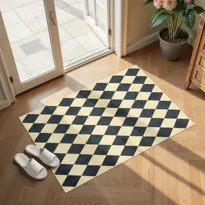 LIVEBOX Checkered Area Rug 2x3 - Small Entryway Rug Non Slip Washable Kitchen Mat, Bathroom Rugs Under Door, Moroccan Soft Indoor Carpet for Bedroom Laundry Entrance LIVEBOX Checkered Area Rug 2x3 - Small Entryway Rug Non Slip Washable Kitchen Mat, Bathroom Rugs Under Door, Moroccan Soft Indoor Carpet for Bedroom Laundry Entrance