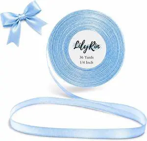 Light Blue Satin Ribbon 1/4 Inch x 36 Yards for Gift Wrap Crafts Light Blue Satin Ribbon 1/4 Inch x 36 Yards for Gift Wrap Crafts