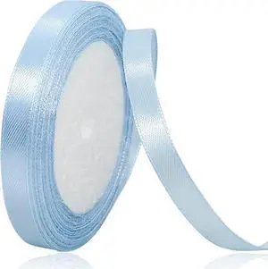 Light Blue Satin Ribbon for Gift Wrapping, Fabric Baby Blue Silk Ribbon 3/8 Inch x 25 Yards for Baby Shower Party Decoration, Crafts, Hair Bows Making, Flower Bouquet Light Blue Satin Ribbon for Gift Wrapping, Fabric Baby Blue Silk Ribbon 3/8 Inch x 25 Yards for Baby Shower Party Decoration, Crafts, Hair Bows Making, Flower Bouquet