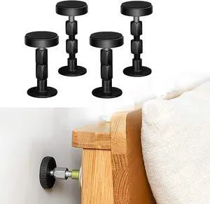 4PCS Black Adjustable Bed Frame Anti-Shake Tool , Headboard Stoppers with Free Furniture Pads and Screws, No More Creaking, Protect The Wall from Banging, Easy to Install (1.18"-3.54") 4PCS Black Adjustable Bed Frame Anti-Shake Tool , Headboard Stoppers with Free Furniture Pads and Screws, No More Creaking, Protect The Wall from Banging, Easy to Install (1.18"-3.54")