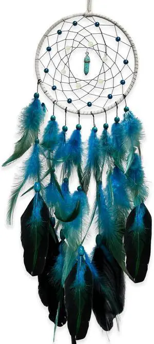 Blue Dream Catchers Glow in The Dark Turquoise Gem Dreamcatcher for Boys Girls Kids Bedroom Handmade Decor Wall Hanging Blue Dream Catchers Glow in The Dark Turquoise Gem Dreamcatcher for Boys Girls Kids Bedroom Handmade Decor Wall Hanging