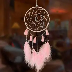 Dream Catcher Handmade Pink Feather Native American Circular Net for Boys Bedroom Wall Hanging Dream Catcher for Girls Kids Nursery Bedroom Decoration Blessing Gift (Pink) Dream Catcher Handmade Pink Feather Native American Circular Net for Boys Bedroom Wall Hanging Dream Catcher for Girls Kids Nursery Bedroom Decoration Blessing Gift (Pink)