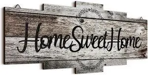 Jetec Home Sweet Home Sign Rustic Wood Wall Plaque Farmhouse,Gray Jetec Home Sweet Home Sign Rustic Wood Wall Plaque Farmhouse,Gray