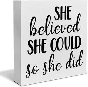 Motivational Saying Desk Decor She Believed She Could Wooden Sign Motivational Saying Desk Decor She Believed She Could Wooden Sign