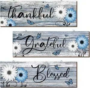 Geetery 3 Pcs Blue Bathroom Wall Decor Thankful Grateful Blessed Sign Decor Geetery 3 Pcs Blue Bathroom Wall Decor Thankful Grateful Blessed Sign Decor