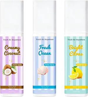 Travel Size Toilet Spray, Citrus, Ocean, Coconut, 1.7 fl oz each, Poo Spray Travel Size Toilet Spray, Citrus, Ocean, Coconut, 1.7 fl oz each, Poo Spray
