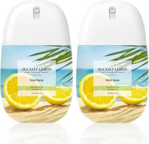 Toilet Spray Travel Size, Citrus & Sea Salt Lemon, Bathroom Odor Eliminator Toilet Spray Travel Size, Citrus & Sea Salt Lemon, Bathroom Odor Eliminator