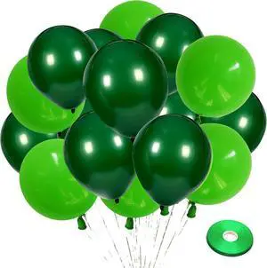 Zesliwy Green Latex Party Balloons, 100pcs 12 inch Dark Green Balloons And Light Green Balloons with Green Ribbon for Jungle Safari Theme Birthday Party St. Patrick's Day Party Zesliwy Green Latex Party Balloons, 100pcs 12 inch Dark Green Balloons And Light Green Balloons with Green Ribbon for Jungle Safari Theme Birthday Party St. Patrick's Day Party