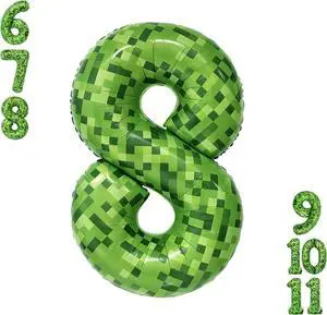 Video Game Number 8 Balloon Different shades of Green Number Balloons for Game Birthday Decorations, Pixel Game Party Supplies 8 Number Balloon Video Game Number 8 Balloon Different shades of Green Number Balloons for Game Birthday Decorations, Pixel Game Party Supplies 8 Number Balloon