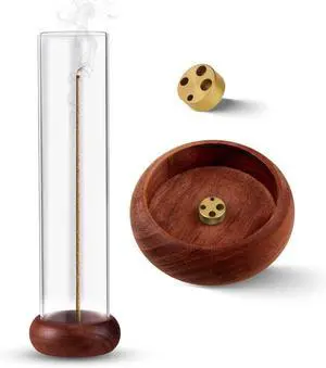 Incense Holder,Walnut Wooden Incense Stick Holder with Detachable Glass Ash Catcher,Incense Bunner for Stick for Meditation Yoga Spa Gift Incense Holder,Walnut Wooden Incense Stick Holder with Detachable Glass Ash Catcher,Incense Bunner for Stick for Meditation Yoga Spa Gift