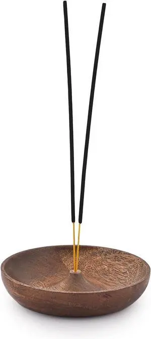 SAMHITA Wooden Round Incense Bowl, Incense Plate Holder, Ash Catcher for Home Décor, Home,Office,Club, Aromatherapy (5" x 5" x 1") SAMHITA Wooden Round Incense Bowl, Incense Plate Holder, Ash Catcher for Home Décor, Home,Office,Club, Aromatherapy (5" x 5" x 1")