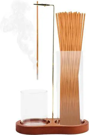2 in 1 Glass Incense Holder, Incense Sticks Burner Holder with Storage 2 in 1 Glass Incense Holder, Incense Sticks Burner Holder with Storage